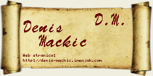Denis Mačkić vizit kartica
